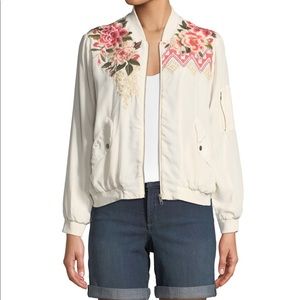 Johnny Was Workshop Parnaz Silk Floral Bomber